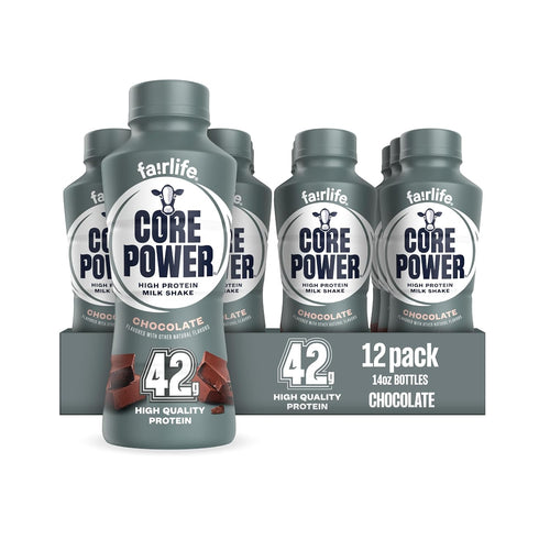 Core Power Fairlife Elite 42g High Protein Milk Shakes, Ready to Drink for Workout Recovery, Chocolate, 14 Fl Oz (Pack of 12)